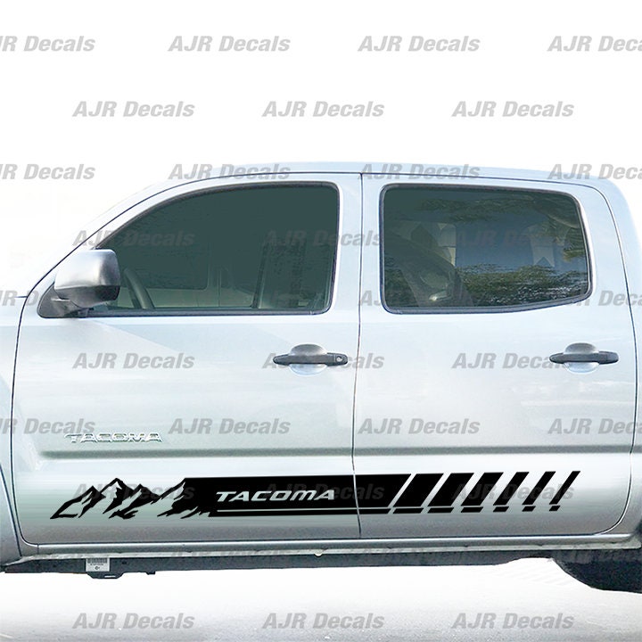 Toyota Tacoma Rocky Mountain III Decals Double Cabin Stripes Sidedoor Sticker Vinyl  in 6 colors (4  pieces).