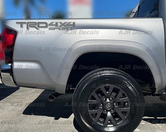 TRD 4X4 Sport Racing Development Decals Fits Toyota Tacoma Tundra  Bedside Truck Sticker Vinyl  in 6 colors (2  pieces).