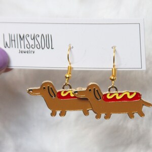 Hot Dog Earrings.. Fun Food Earrings.. Funny Earrings.. Dangle Earrings.. Large Earrings.. Teen Earrings.. Weiner Dog…