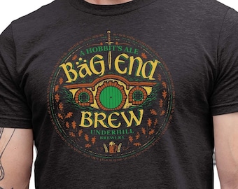 Smalling's BagsEnd Brew T-Shirt Fantasy Ring Movie TShirt Dwarf & Elves Mythic Creatures Of The Forest Men's Shirt
