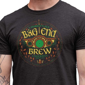 Smalling’s BagsEnd Brew T-shirt Fantasy Ring Film TShirt Nain & Elfes Créatures mythiques de la forêt Chemise pour hommes
