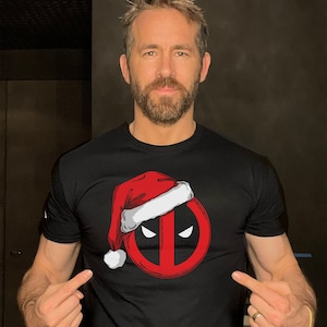 Deadpool T-Shirt Kerst hoed Grappige Film Thema Heren T Shirt Unisex Top, Halloween, Kerstmis, Verjaardag Cadeau