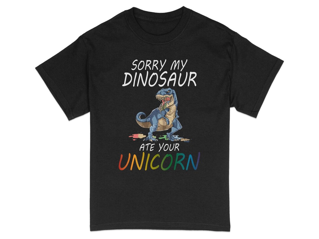 T-shirt Humoristique My Dinosaur Ate Your Unicorn - T-shirt Coton Homme Drôle T-Rex
