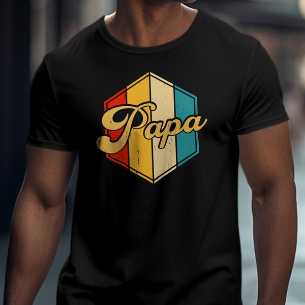 Vintage Papa Graphic T-Shirt, Retro Father's Day Gift, Classic Dad Tee, Cool Parent Shirt, Soft Cotton Top, Casual Menswear, Unique Design