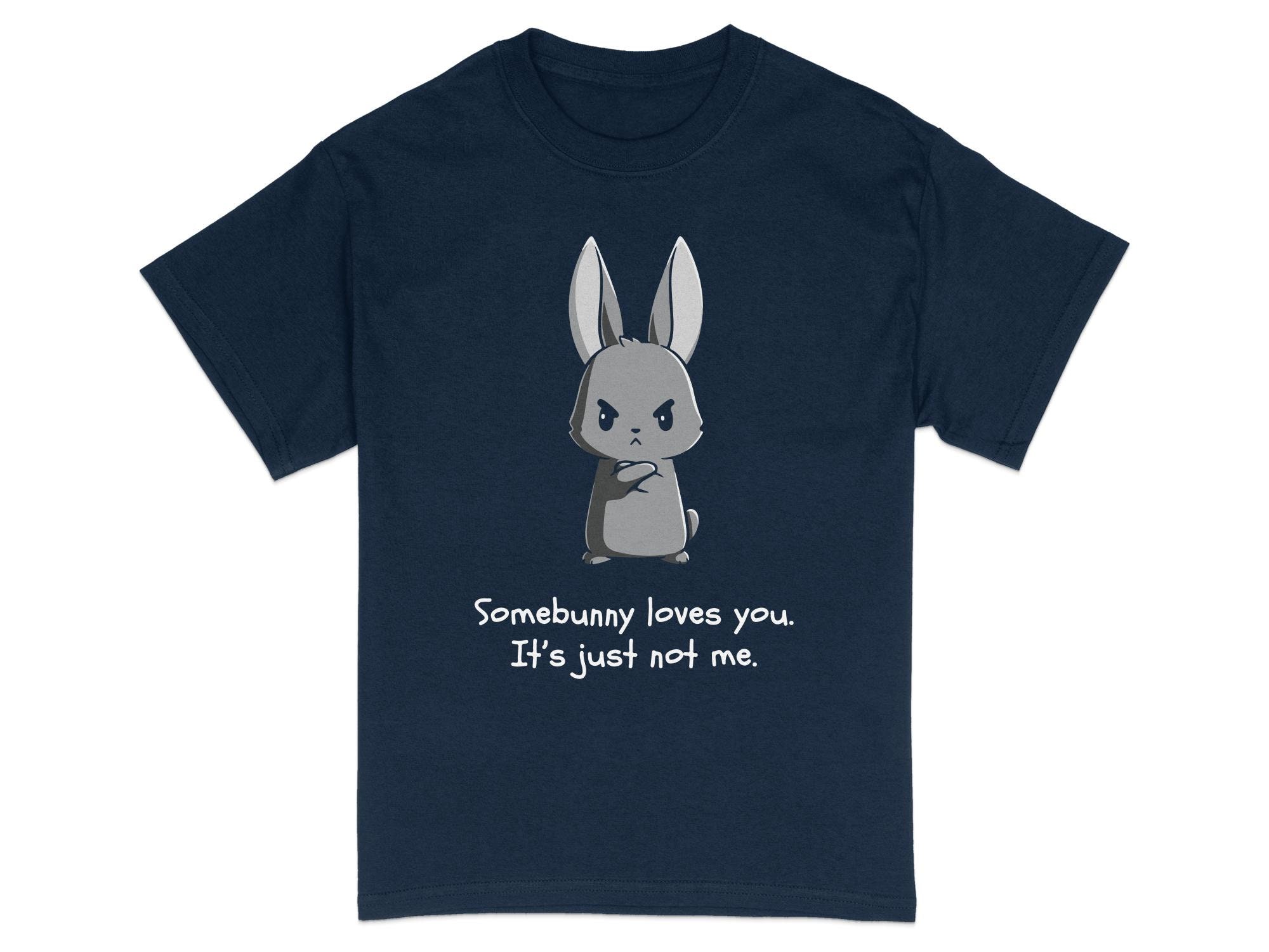 【DIMANCHE】BUNNY LETTER T-SHIRT Cute Angry Bunny Slogan T-shirt - Somebunny Loves You, It's