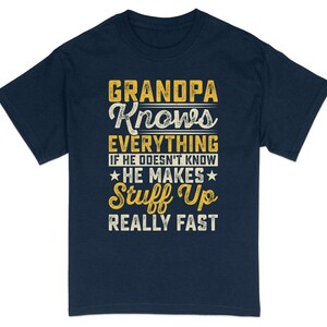 Funny Family Christmas Gifts Grandad Knows Everything T-Shirt Funny Family Christmas Gifts Grandad Knows Everything T-Shirt