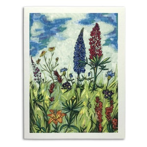 Sapphorica Creations - Carte d'art illustrée à la main de fleurs sauvages