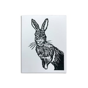 Créations Sapphorica - Carte d'art Eostre Hare Linogravure