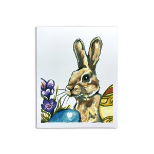 Créations Sapphorica- Le Crocus et la carte d'art de lièvre
