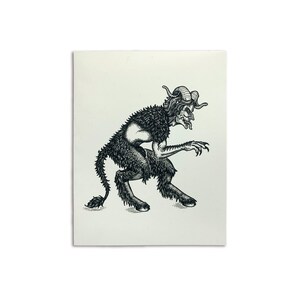 Sapphorica Creations - Carte d'art illustrée à la main de Krampus