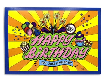 Sapphorica Creations- Ink Illustrated- Happy Birthday Art Card