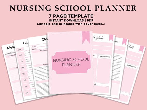 PRINTABLE Nursing Student Planner Nursing School Planner | Etsy
