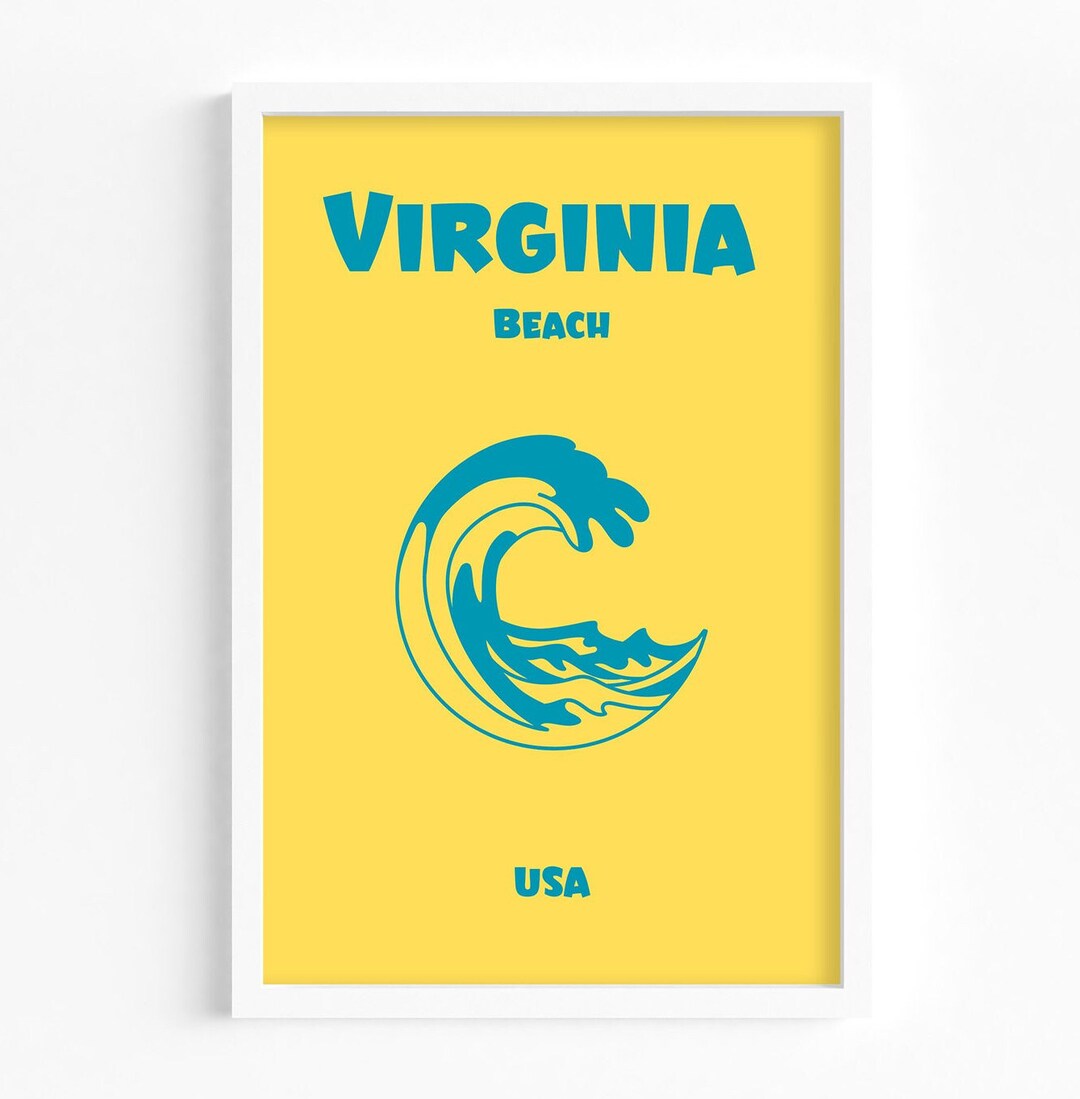 Virginia Beach Poster Minimalist Wall Art Virginia Wall Art Virginia