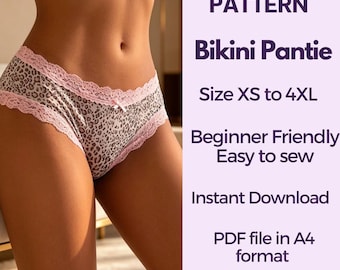 Bikini Panty Sewing Pattern | XS-4XL, Beginner Friendly (A4 Digital Download)