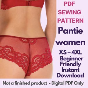 女性用パンティの縫製パターン｜XS～4XLサイズ、初心者向け（PDFパターン）