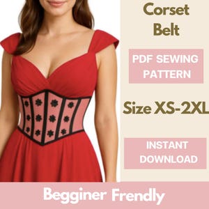 Corset Belt Sewing Pattern: XS-2XL, Easy Beginner Project (PDF Digital Download)