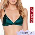 PDF Triangle Bra Sewing Pattern | satin bra Pattern| Sizes (30 to 42) | Include Instructions and video