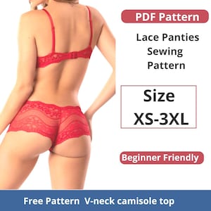 lace pantie sewing pattern  | Sizes S to 4XL | Instant Download | Easy Digital PDF