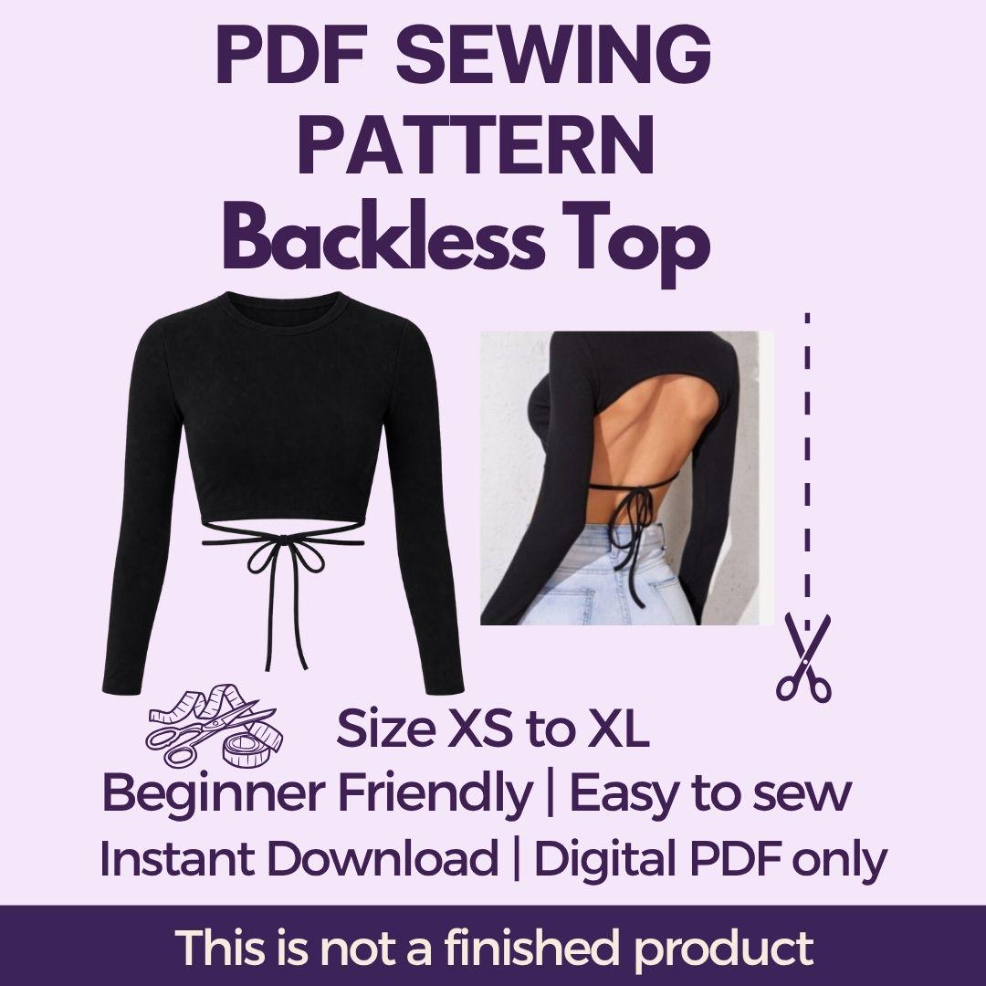 Backless Top Sewing Pattern (XS-XL): Easy Digital Download - Etsy