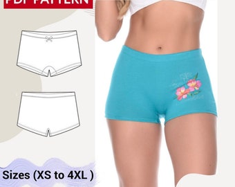 Sewing pattern for women's boxer briefs - sizes XS to 4XL - sewing pattern in PDF