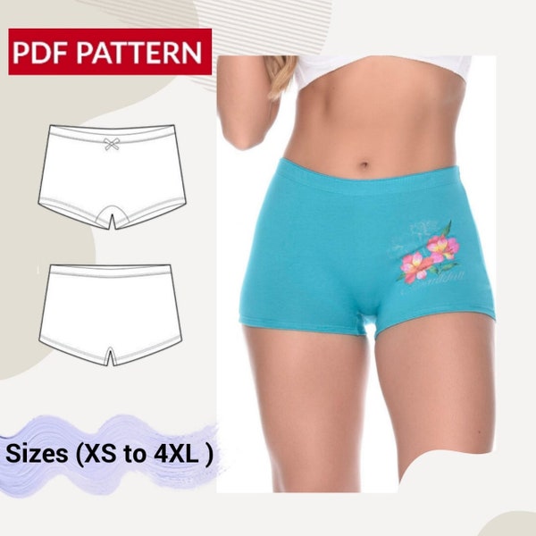 Sewing pattern for women's boxer briefs - sizes XS to 4XL - sewing pattern in PDF