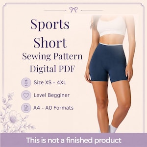 Sport Shorts Sewing Pattern: Beginner-Friendly PDF (XS-4XL, A0/A4 Printable Digital Download