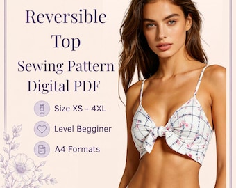 Patrón de costura para top reversible: XS-2XL (descarga digital en formato A4)