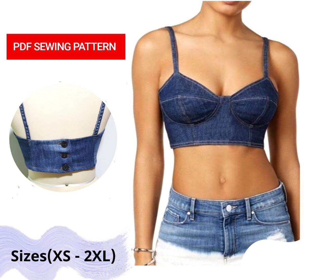 Bra Soft Cup Sewing Pattern in Full Bust Sizes DD-G UK Cup Sizes