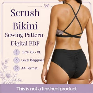 Scrunch Bikini Sewing Pattern, XS-4XL (Digital Download)