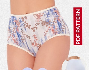 Women Pattern Classic briefs | Hight Waist pantie PDF Sewing Pattern, sizes(S to 4XL)  | include Instructions.