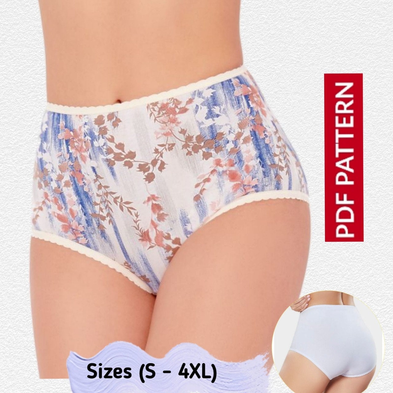 Sewing Pattern for Women's Boxer Briefs Sizes XS to 4XL Sewing