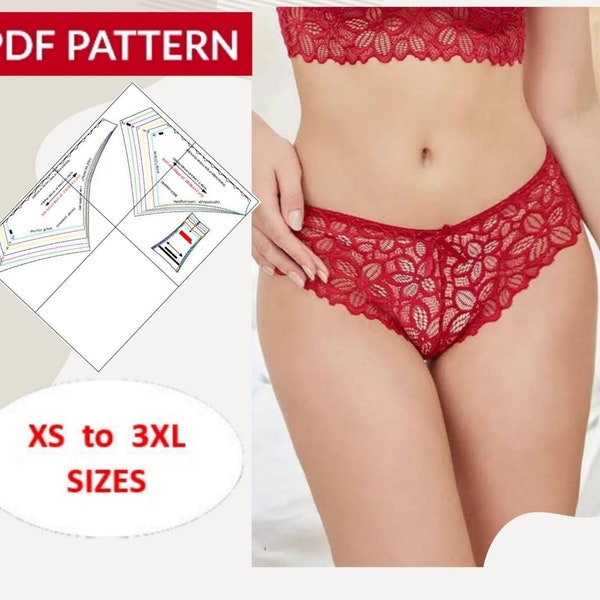 PDF Instant download Lingerie Sewing Pattern,  (size XS to 3XL), include instructions and video step by step