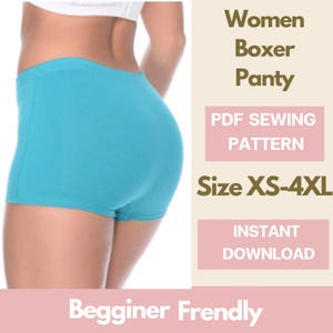 Sewing pattern boxer women PDF | Sizes XS to 4XL |A4 A0 Digital Download | Easy pattern for beginner