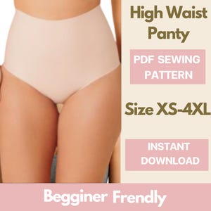 Naaipatroon hoge taille panty | Maat XS tot 4XL | Eenvoudig pantypatroon | Digitale pdf-download | Eenvoudig patroon voor beginners