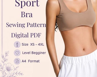 Sport Top Sewing Pattern: XS-4XL, Beginner Friendly (A0 A4 Printable Digital Download)