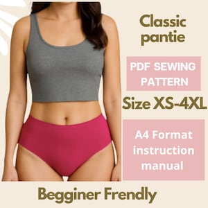 Sewing Patten dames klassieke slip | Maten XS tot 4XL |  Digitale pdf-download | eenvoudig patroon voor beginners