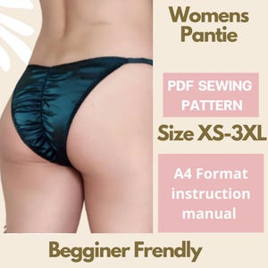 Naaipatroon damesslipjes | Maten XS tot 3XL | Digitale pdf-download | eenvoudig patroon voor beginners