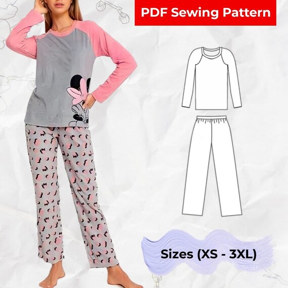 Patron de pyjama de nuit pour femme tailles XS a 3XL Telechargement instantane Motif facile a realiser Patron de couture Etsy France