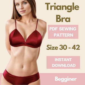 Triangle Bra Sewing Pattern: Size 30-42 (Digital PDF)