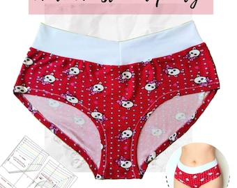 Wide waistband pantie  - Size XS to 4XL - PDF Sewing Pattern