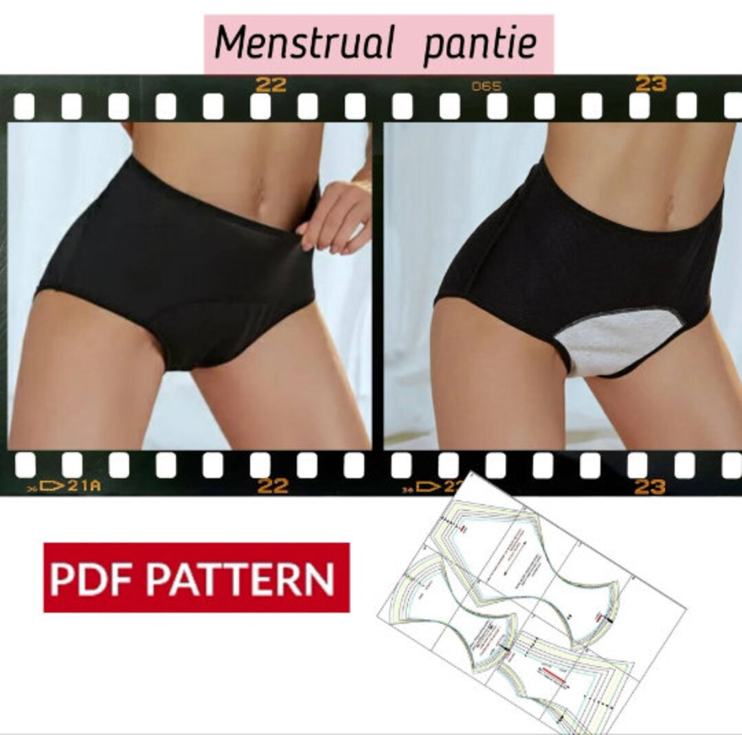 PERIOD PANTIES and INCONTINENCE Pattern / Higth Wais / Size S 4XL /  Incluide and Video 