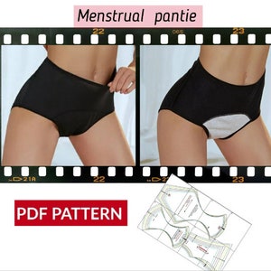 PERIOD PANTIES and INCONTINENCE pattern / higth wais / size S - 4XL / incluide and video