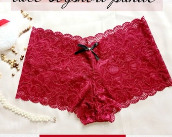 Sewing pattern for short lace panties - Sizes S to 4XL - PDF sewing pattern