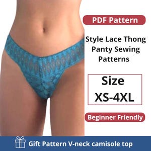 Kanten string naaipatroon stijl |  Maat XS-4XL | PDF-naaipatroon| Direct downloaden | Eenvoudige digitale pdf