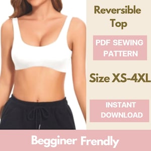 reversible top sewing pattern PDF |sizes XS to 4XL |A0 A4 Printable Digital Download | Easy Patter for beginner