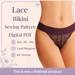 Lace Bikini Sewing Pattern | Inclusive Sizes XS-4XL (Digital PDF)