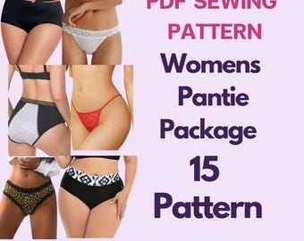 Paquete de patrones de costura para bragas de mujer / Descarga instantánea / PDF digital fácil de usar