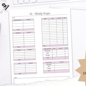 Bi-Weekly Budget Worksheet: Easy Expense Tracker (PLR MRR)