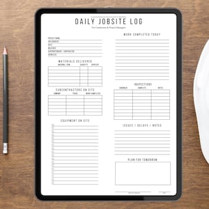 Entreprenörens dagliga arbetslogg | Byggprojektrapport (Canva och PDF) bild 2