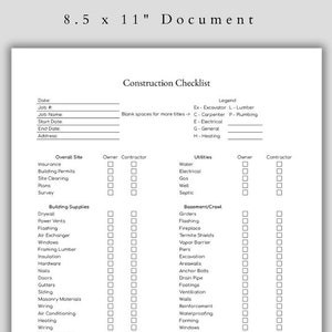 New Home Build Checklist | Checklist Pdf | Apartment Checklist | Printable New Home Construction Checklist | Home Building Planner